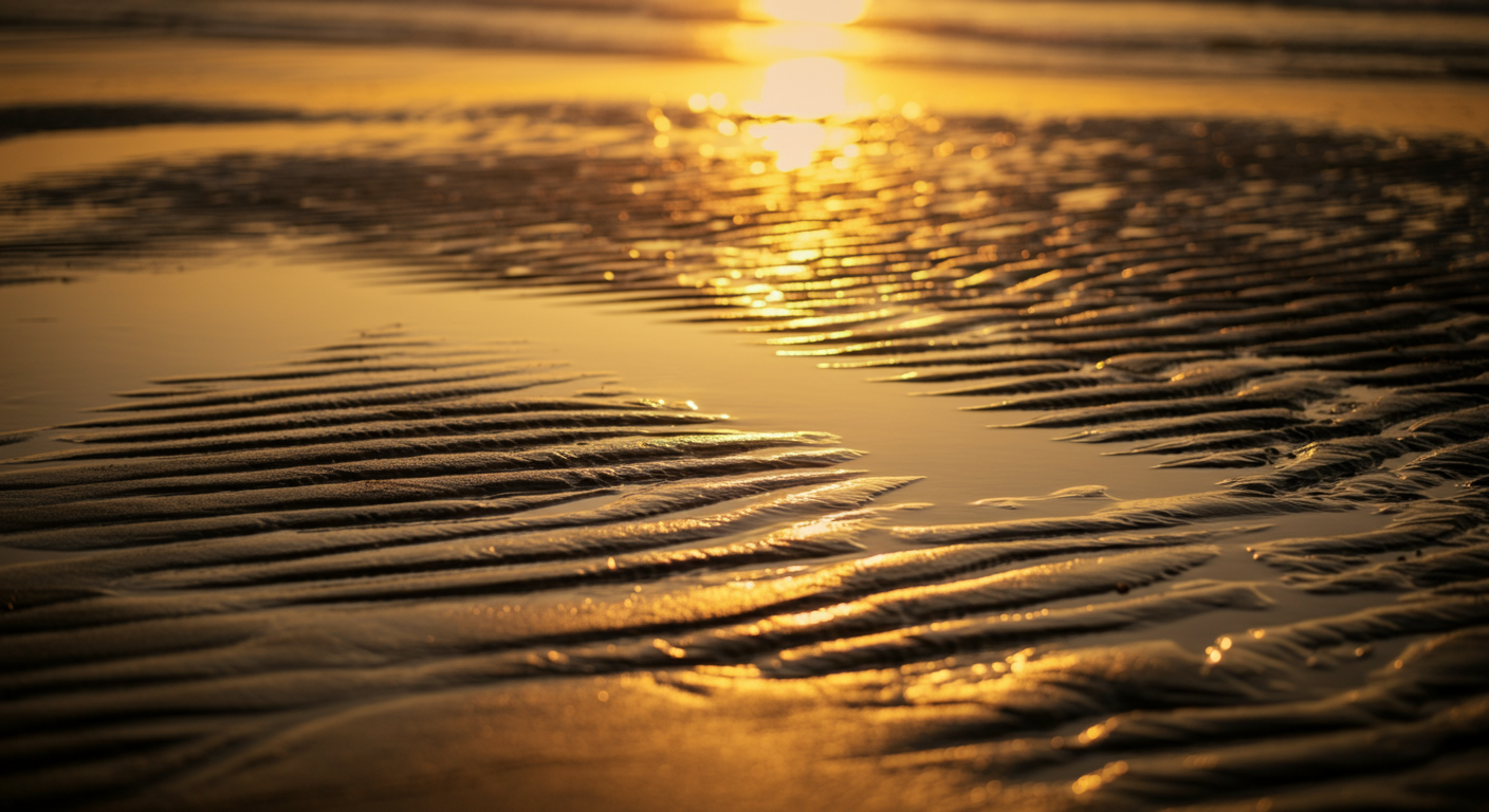 A soft, blurred texture of wet sand representing the fluid sense of home and identity explored in virtual therapy for immigrants and third-culture individuals in the SF Bay Area and Los Angeles.