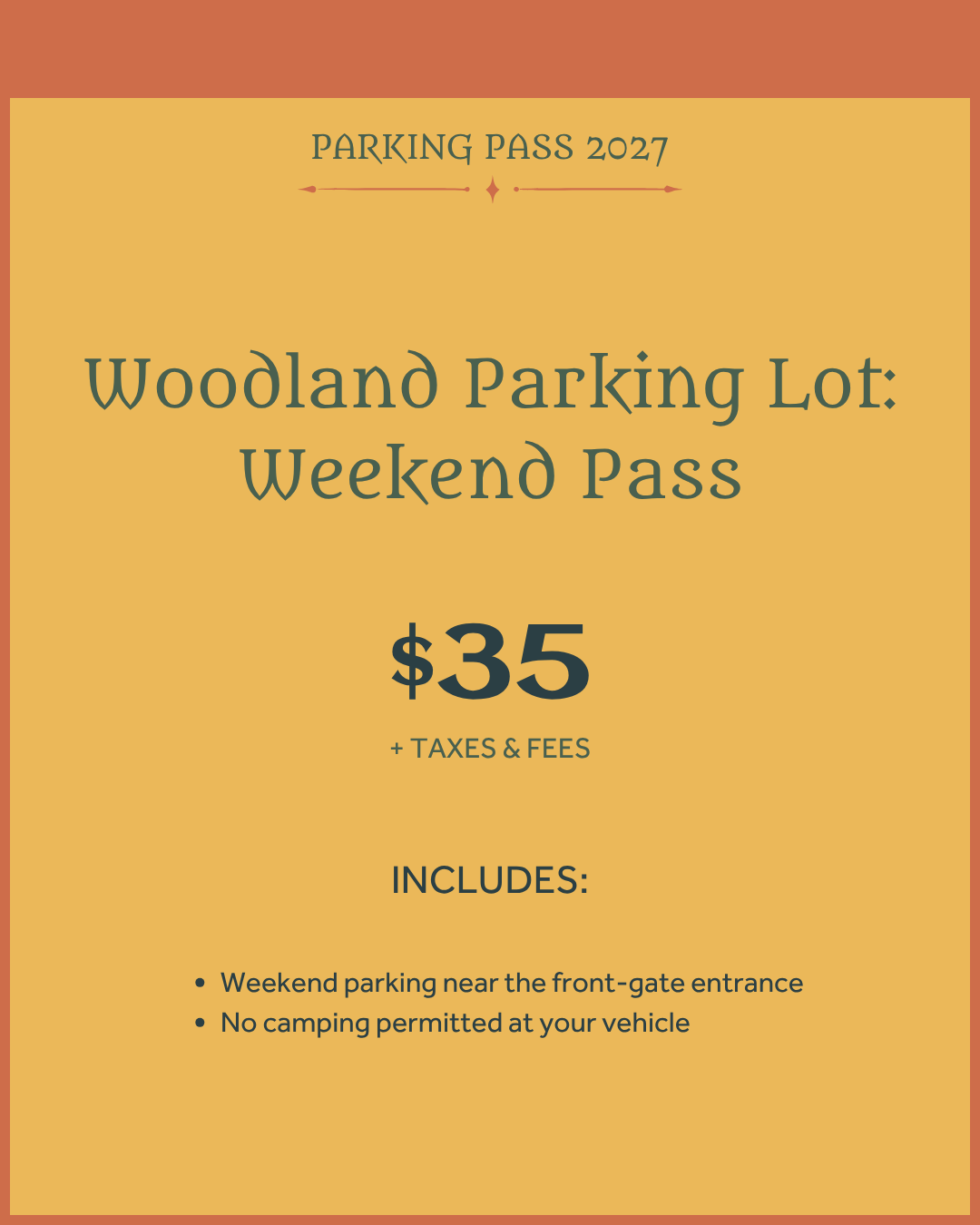 Wicked Woods Woodland Parking Lot Weekend Pass