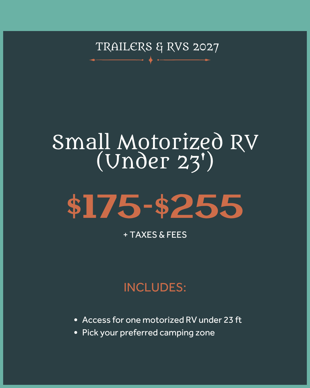 Small motorized RV camping, under 23 feet