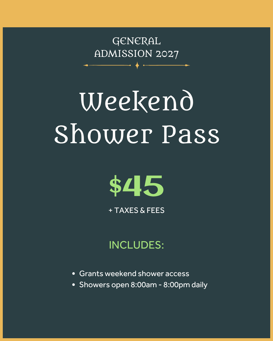 Weekend Shower Pass