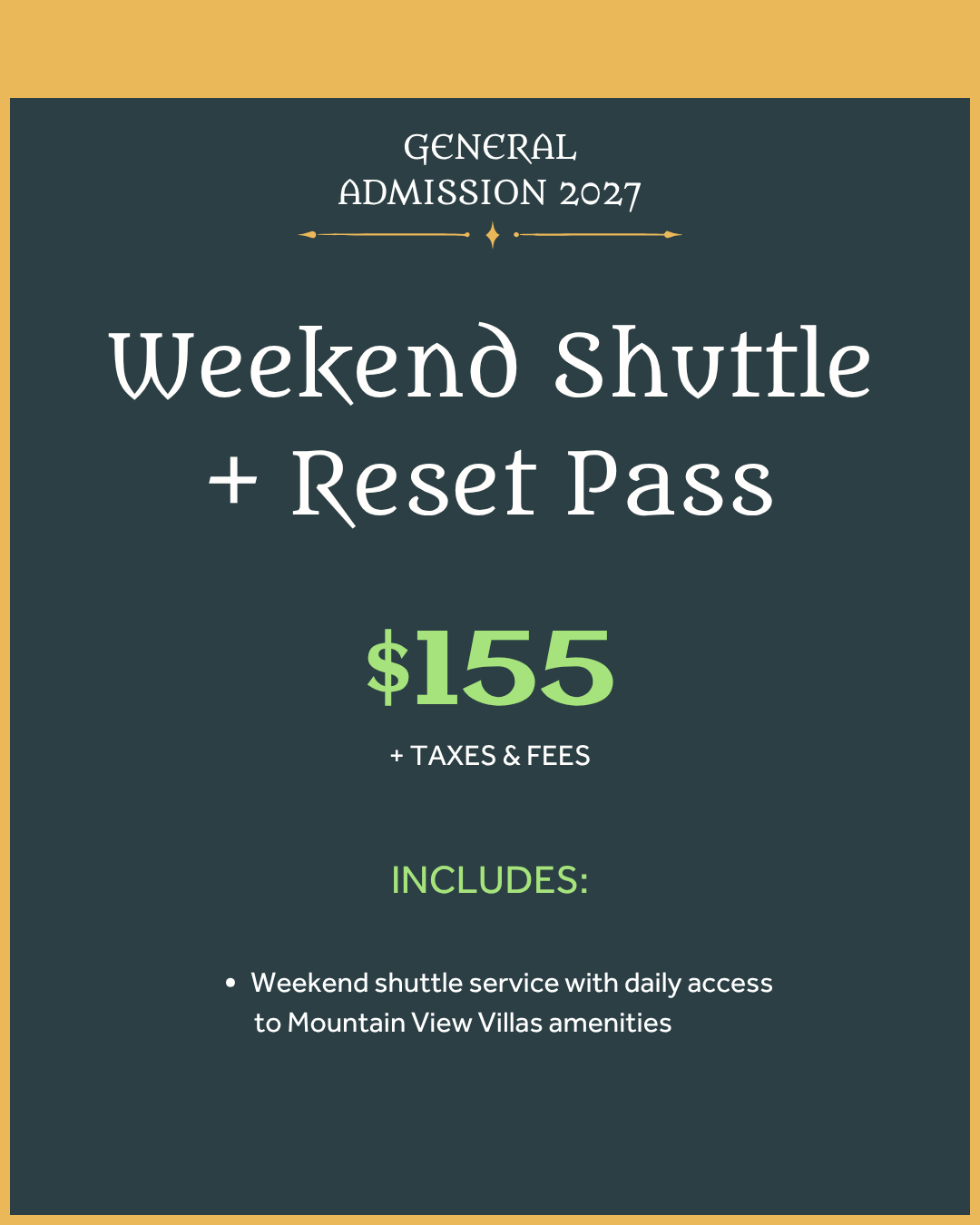 Weekend Shuttle and Reset Pass