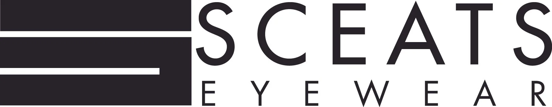 Logo of Seas Eyewear with three black horizontal lines and the company name in black capital letters.