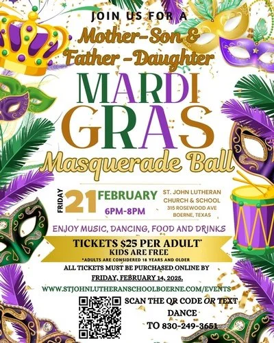 Father-Daughter Mother-Son Mardi Gras Dance at St. John Lutheran Church