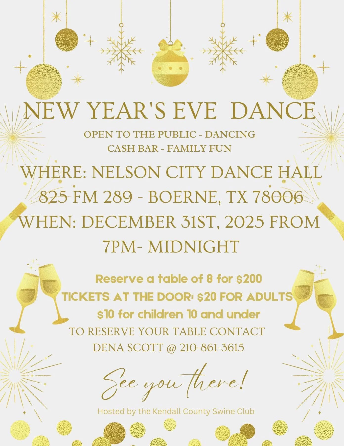 New Year's Eve Dance Hosted by The Kendall County Swine Club