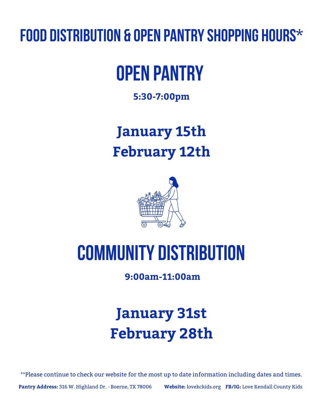 🥫 Food Distribution &amp; Open Pantry Hours