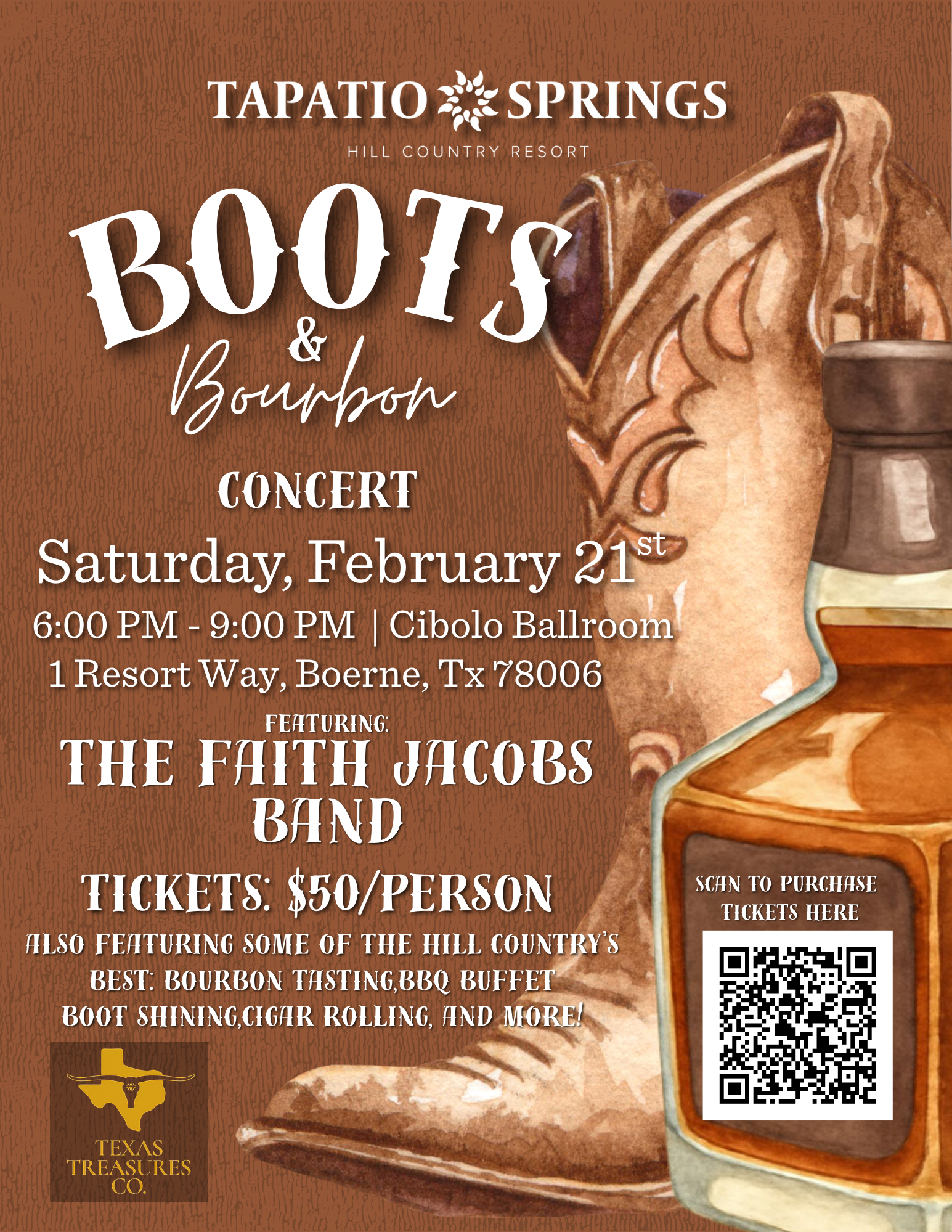 🤠 Boots &amp; Bourbon featuring Faith Jacobs