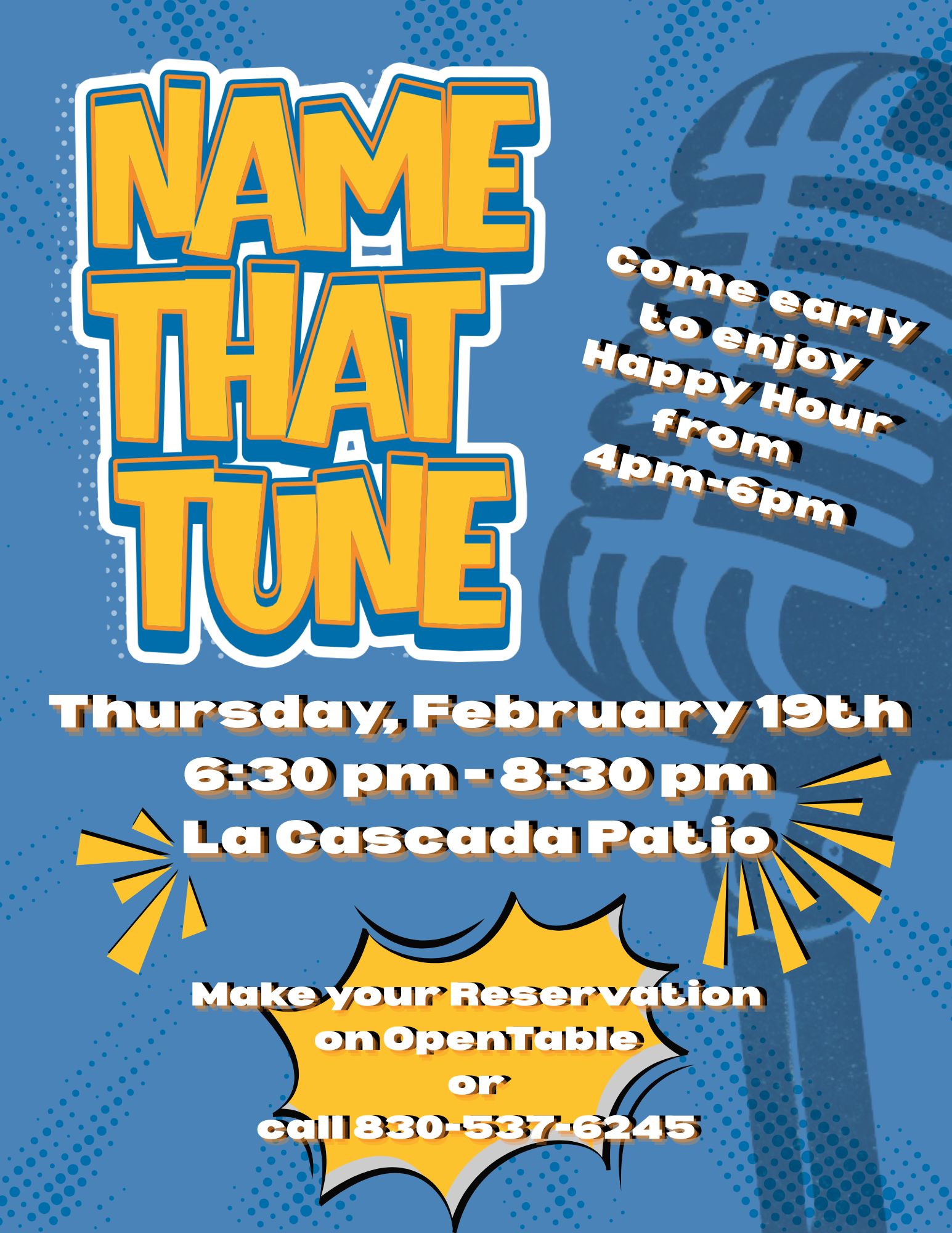 Name That Tune at La Cascada Table &amp; Bar