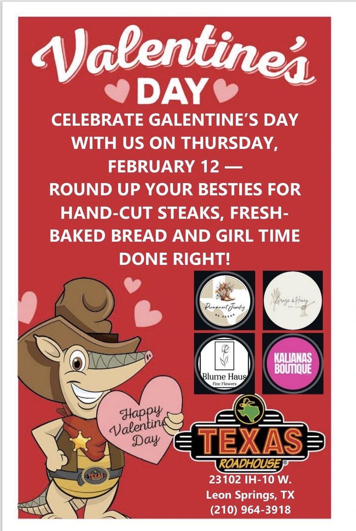 💖 Galentine’s Day at Texas Roadhouse 💖