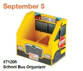 Home Depot Kids Workshop: School Bus Organizer