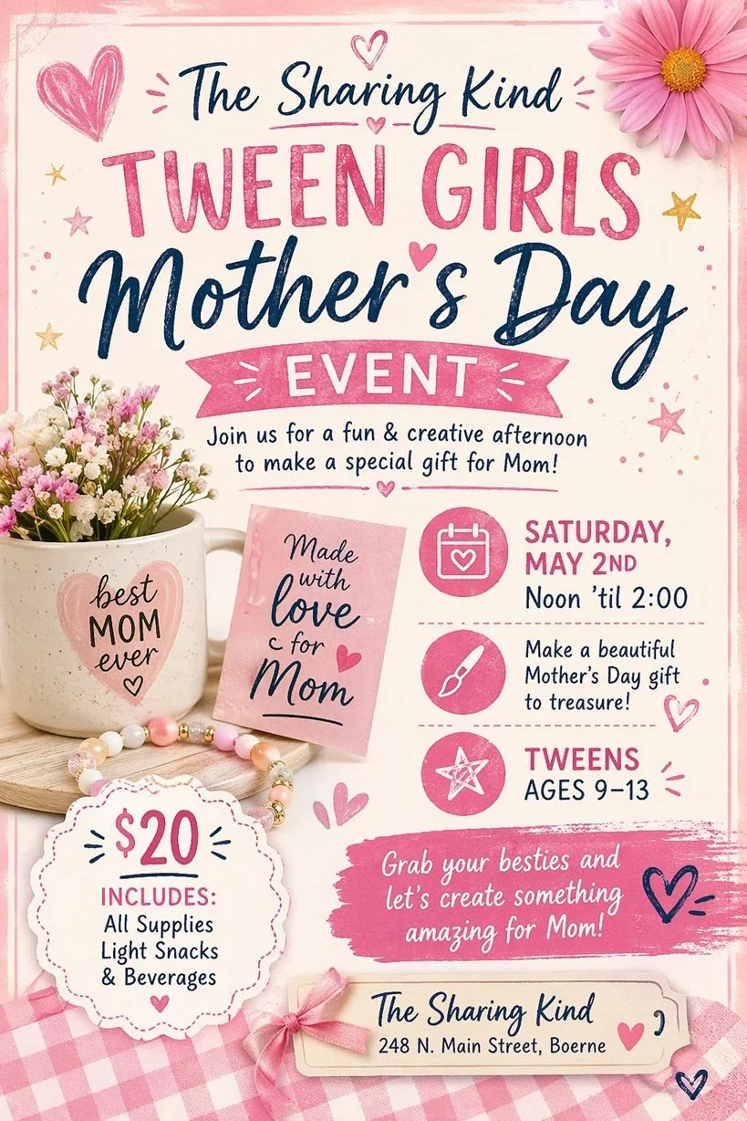 Tween Girls Mother’s Day Event at The Sharing Kind
