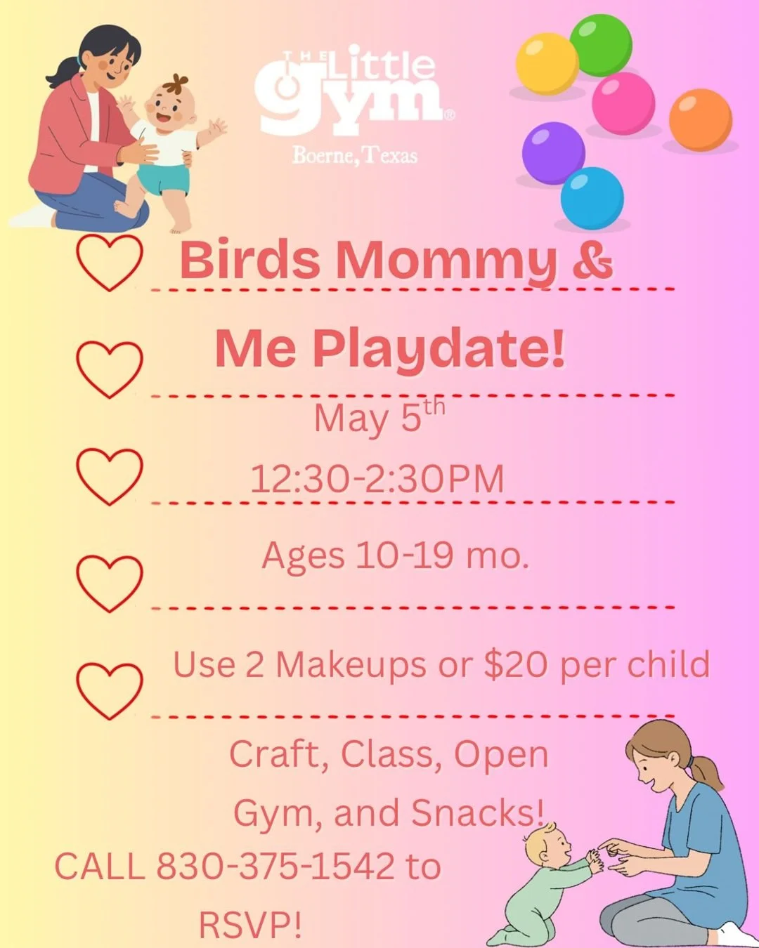 Birds Mommy &amp; Me Playdate at The Little Gym of Boerne