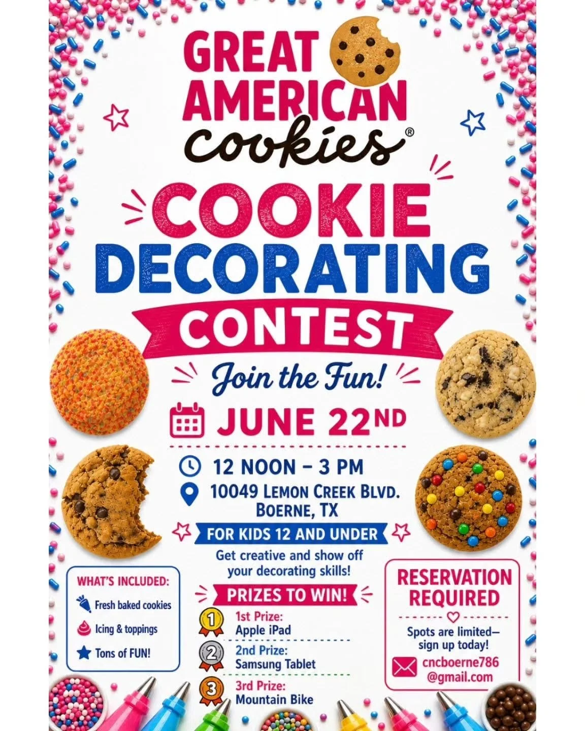 Great American Cookies Cookie Decorating Contest