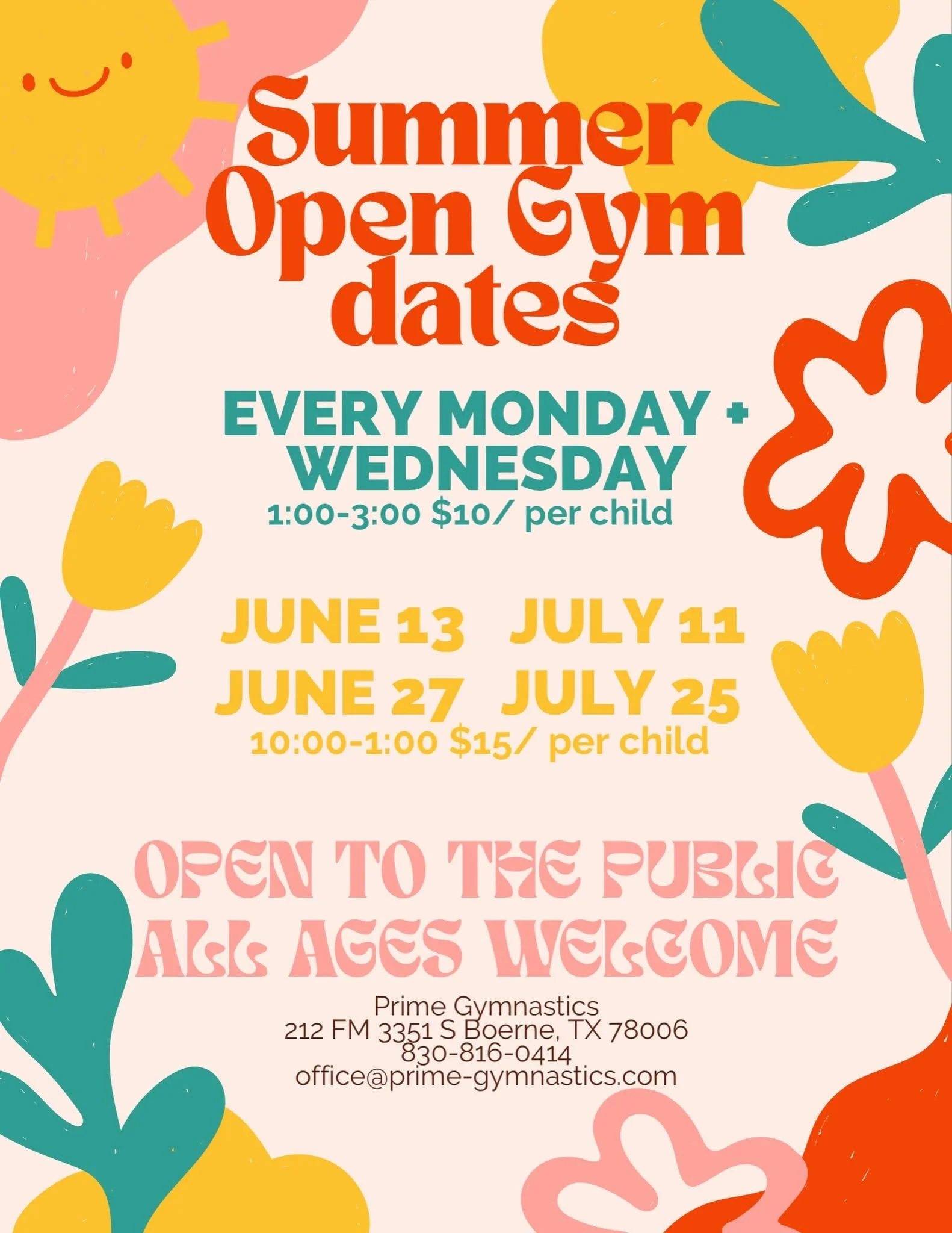 Prime Gymnastics Summer Open Gym  
