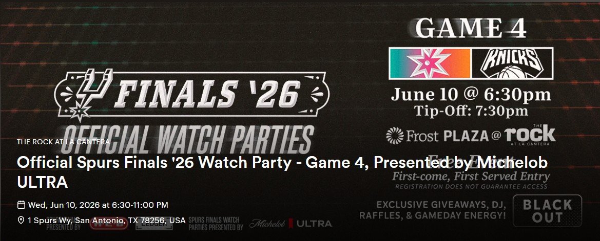 Spurs Finals '26 Watch Party – Game 4