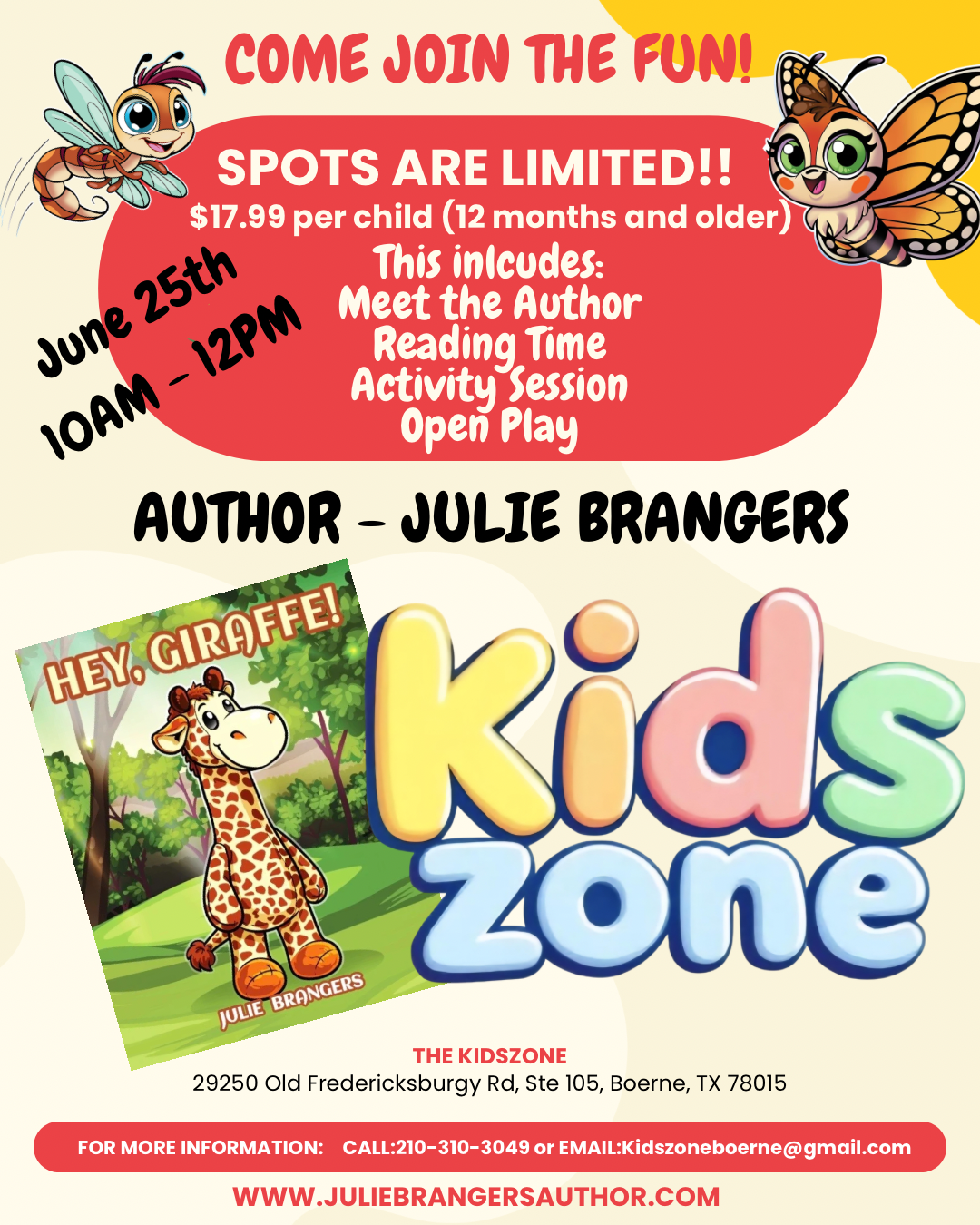 Meet Children's Author Julie Brangers at Kidz Zone