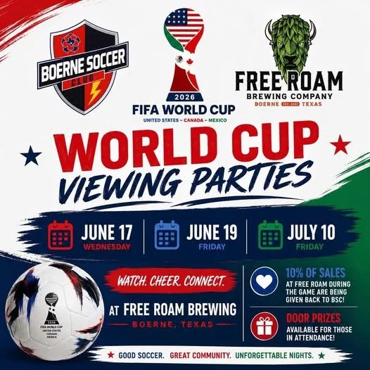 Boerne Soccer Club World Cup Watch Parties at Free Roam Brewing