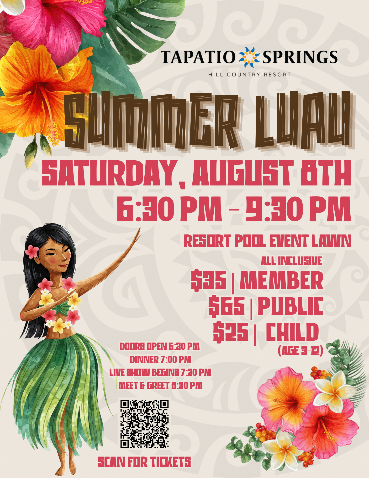 Summer Luau Nights at Tapatio Springs Hill Country Resort