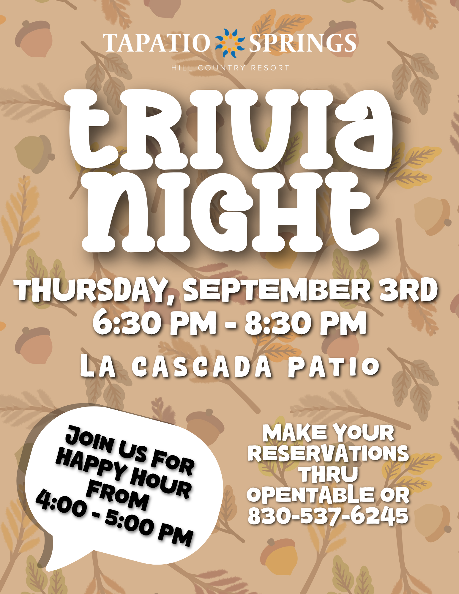 Trivia Night at Tapatio Springs