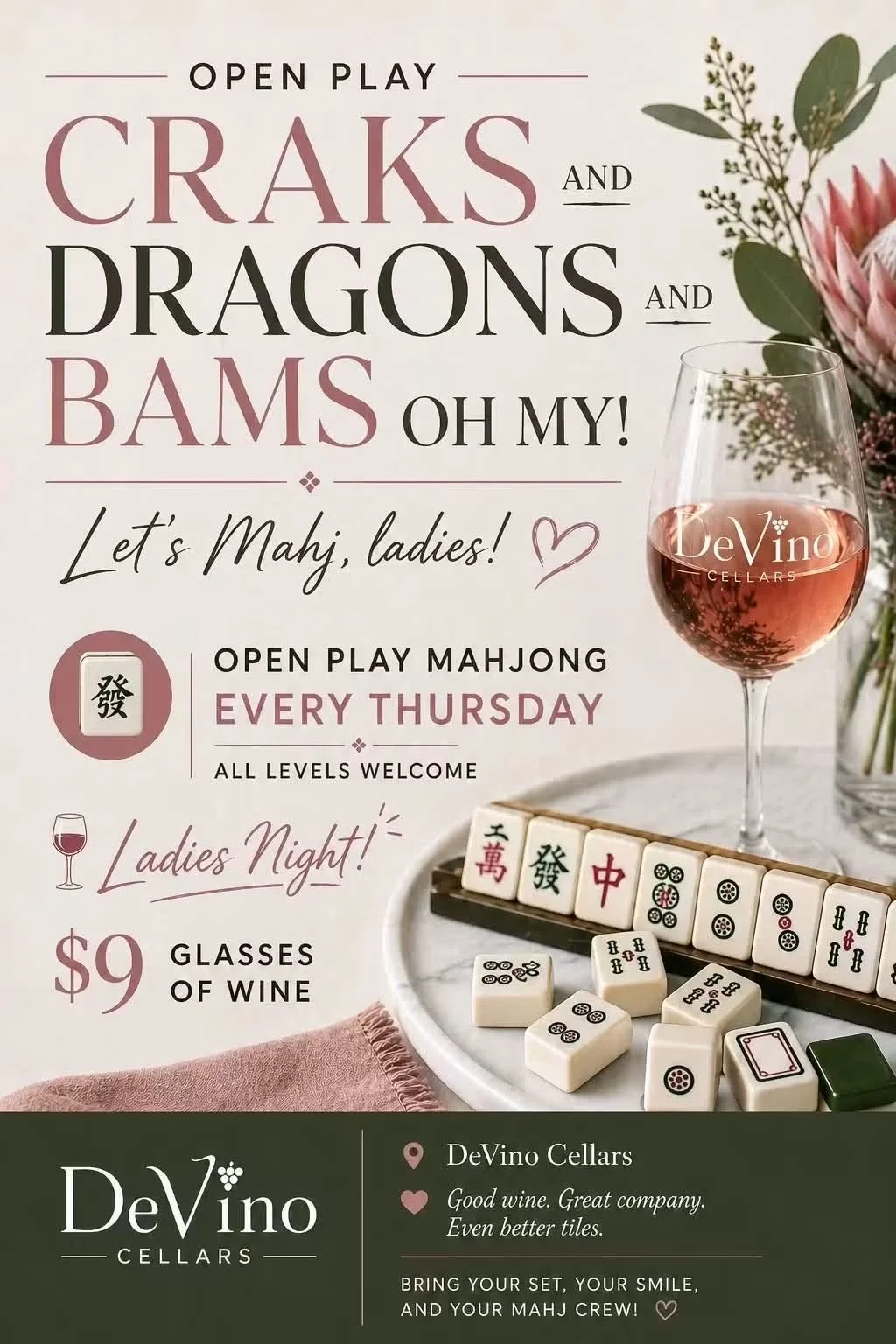 DeVino Mahjong FREE Open Play Thursdays