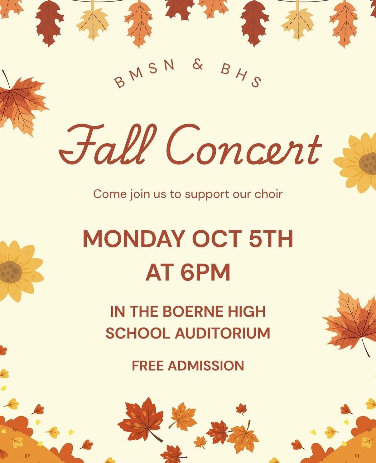 Boerne Middle School North & Boerne High School Fall Concert
