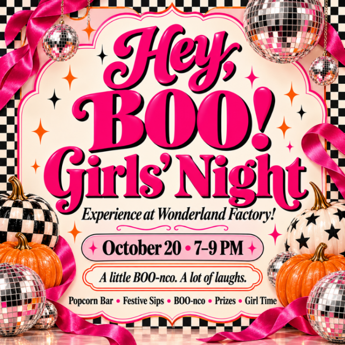 Event artwork for BOO-nco Girls' Night at Wonderland Factory