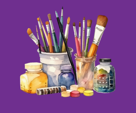 Adult Watercolor Painting at the Library