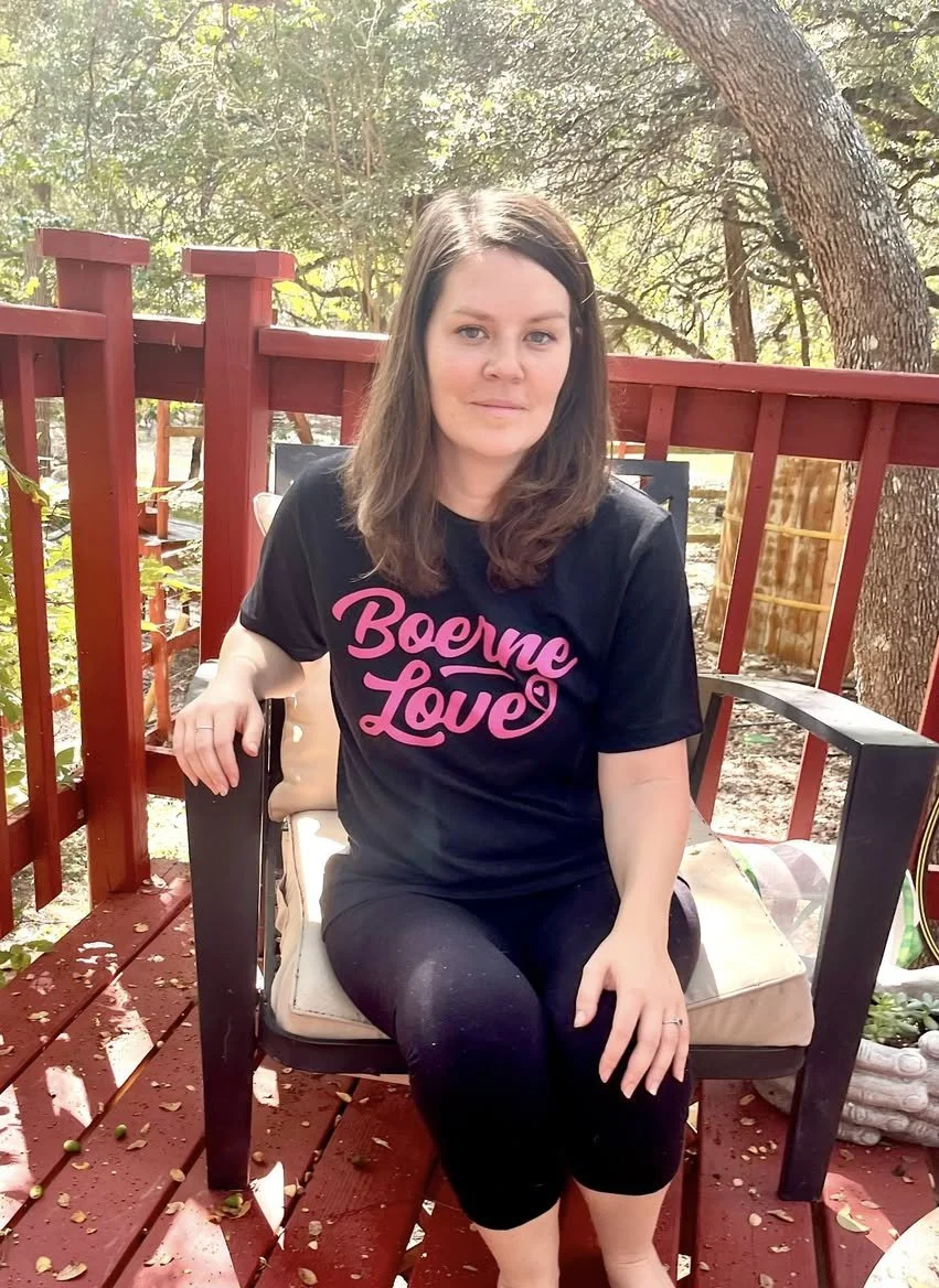 Boerne Love Black Tee with Pink Decal