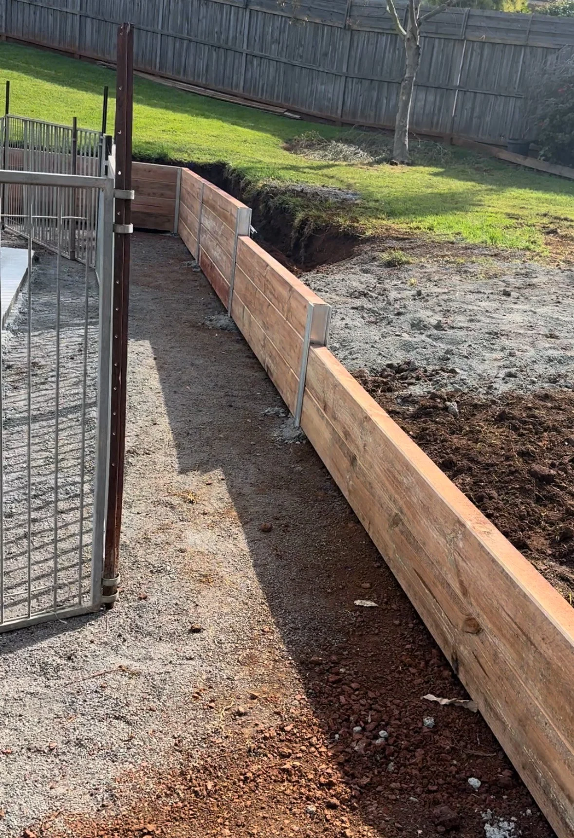 Sienna Pine pool retaining wall - COMPLETED