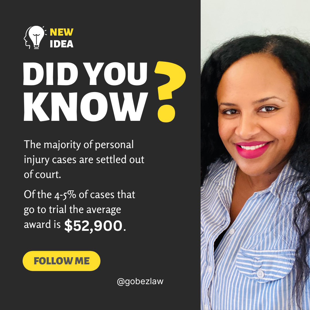 Chart illustrating the average cost of a personal injury case at $52,900, informing viewers about potential legal expenses