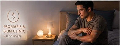 Man with eczema illustrating how itching and skin symptoms can affect sleep