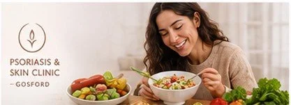 Woman with eczema illustrating the possible relationship between diet, gut health and skin health