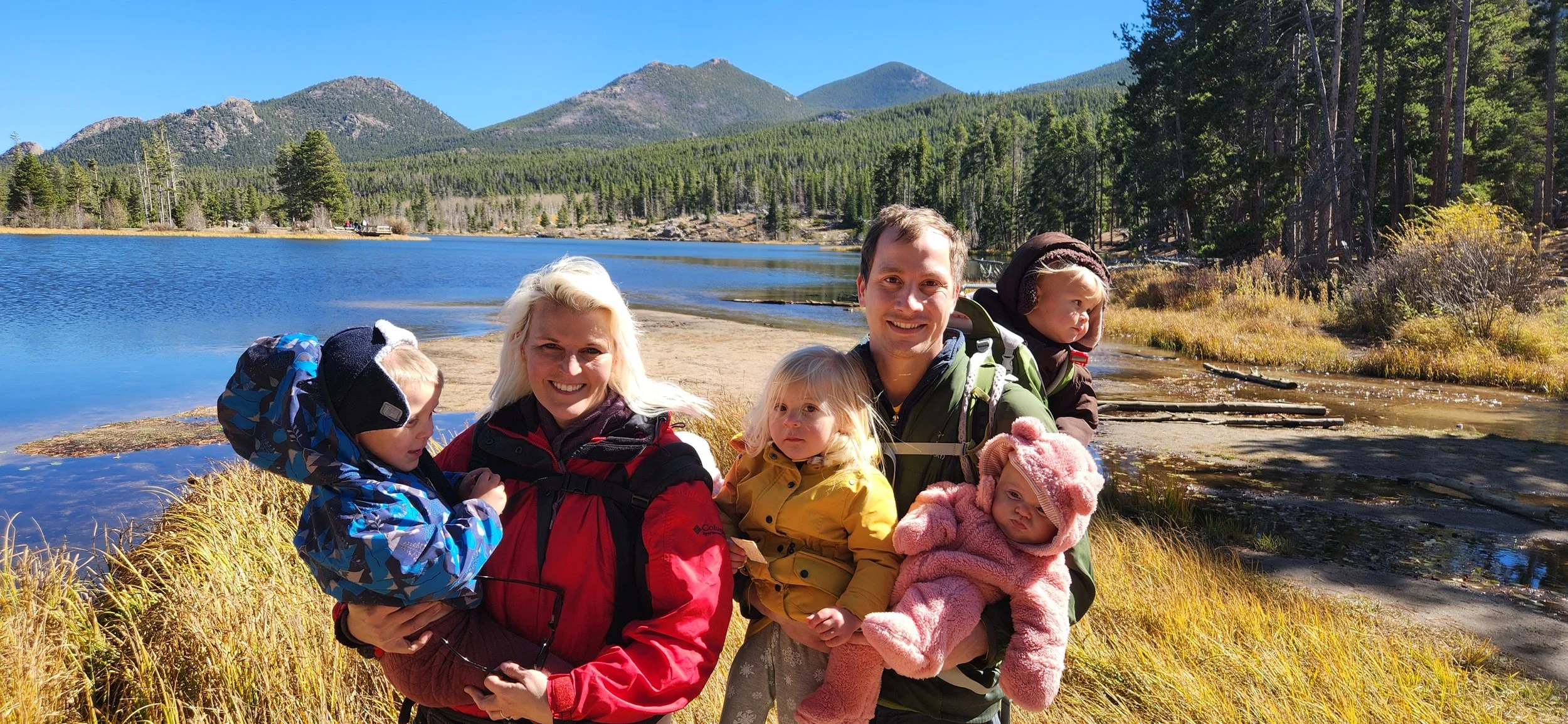 The Sherbon family in the mountains
