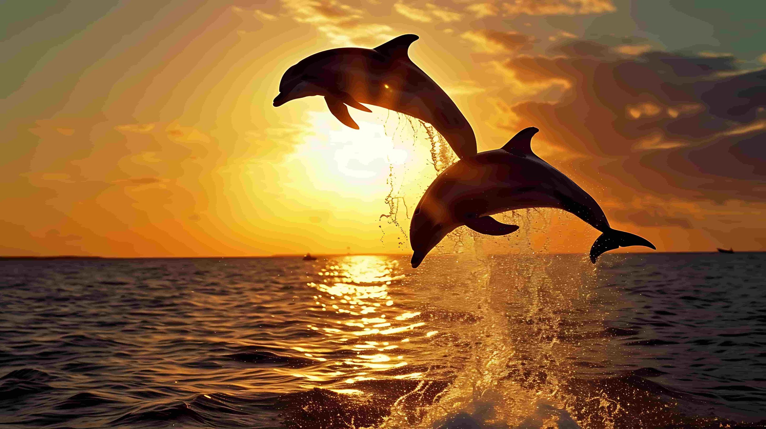 Dolphins at Sunset in Pensacola