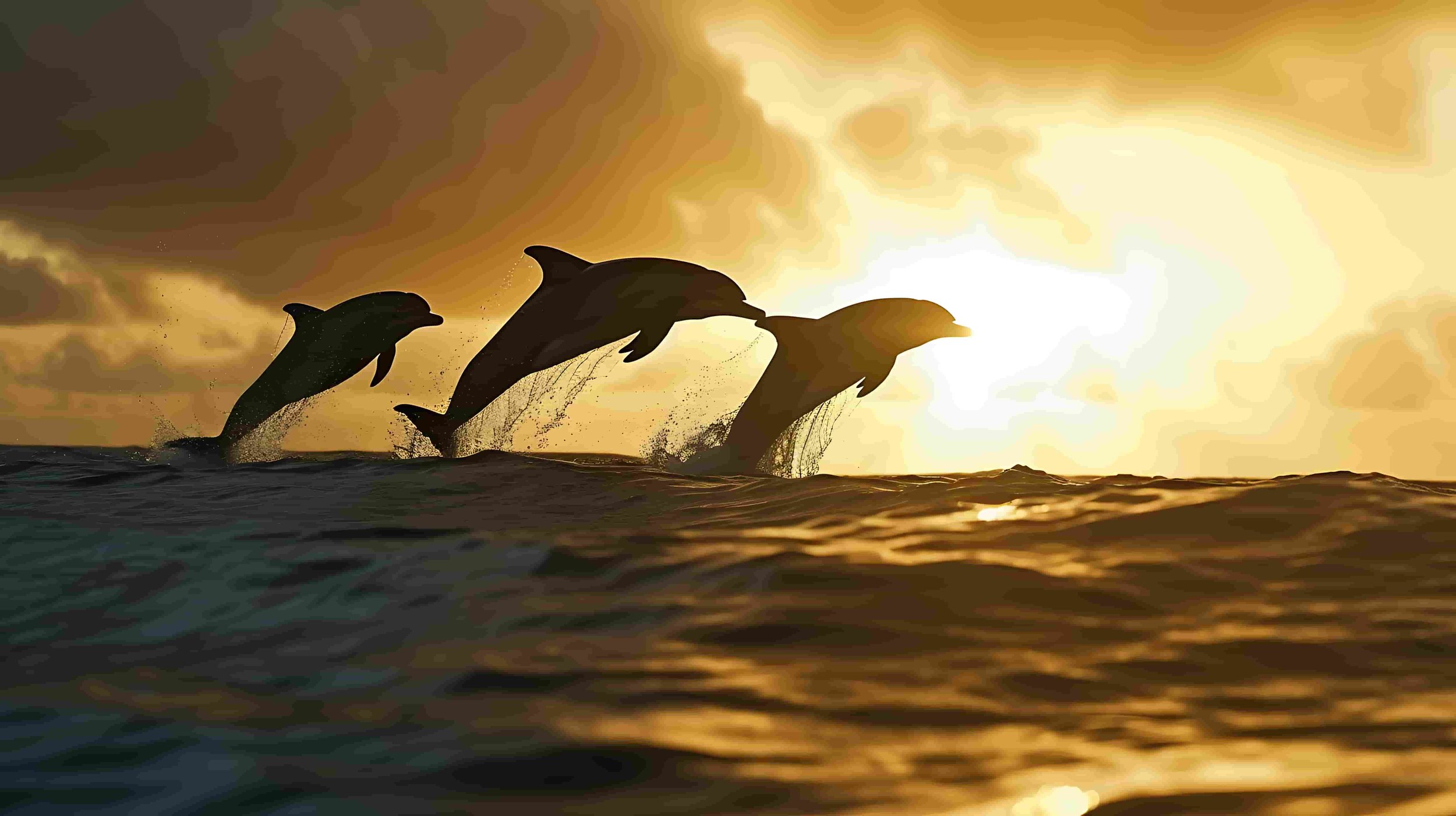 Dolphins at Sunset in Pensacola - Bonaventure