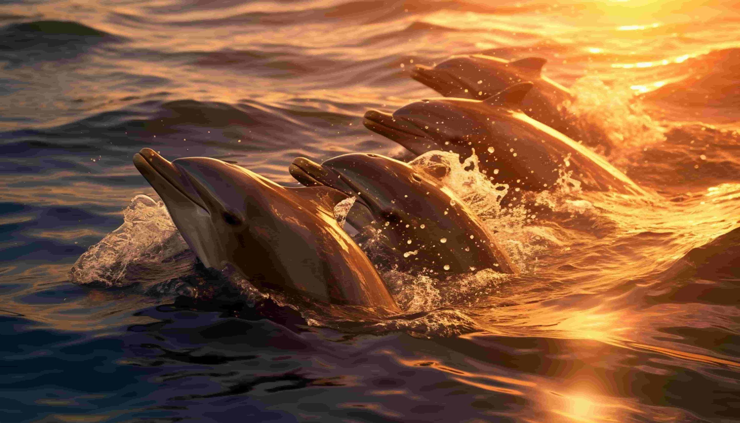 Dolphins at Sunset in Pensacola - Bonaventure