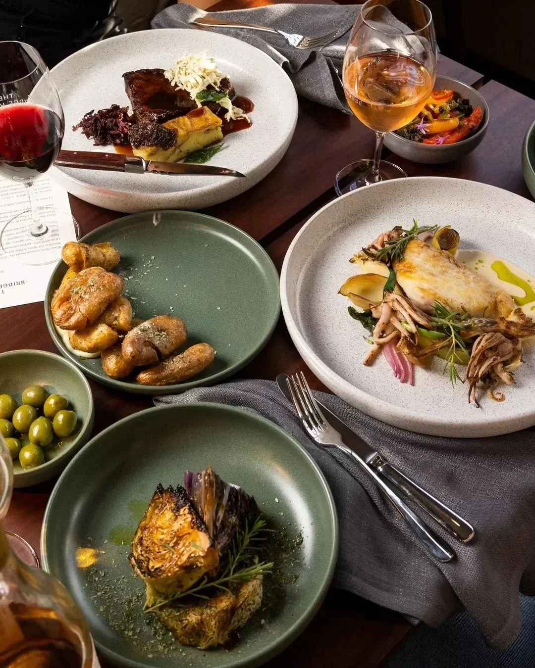 Start with small plates and settle in for the main event.

Bookings encouraged.