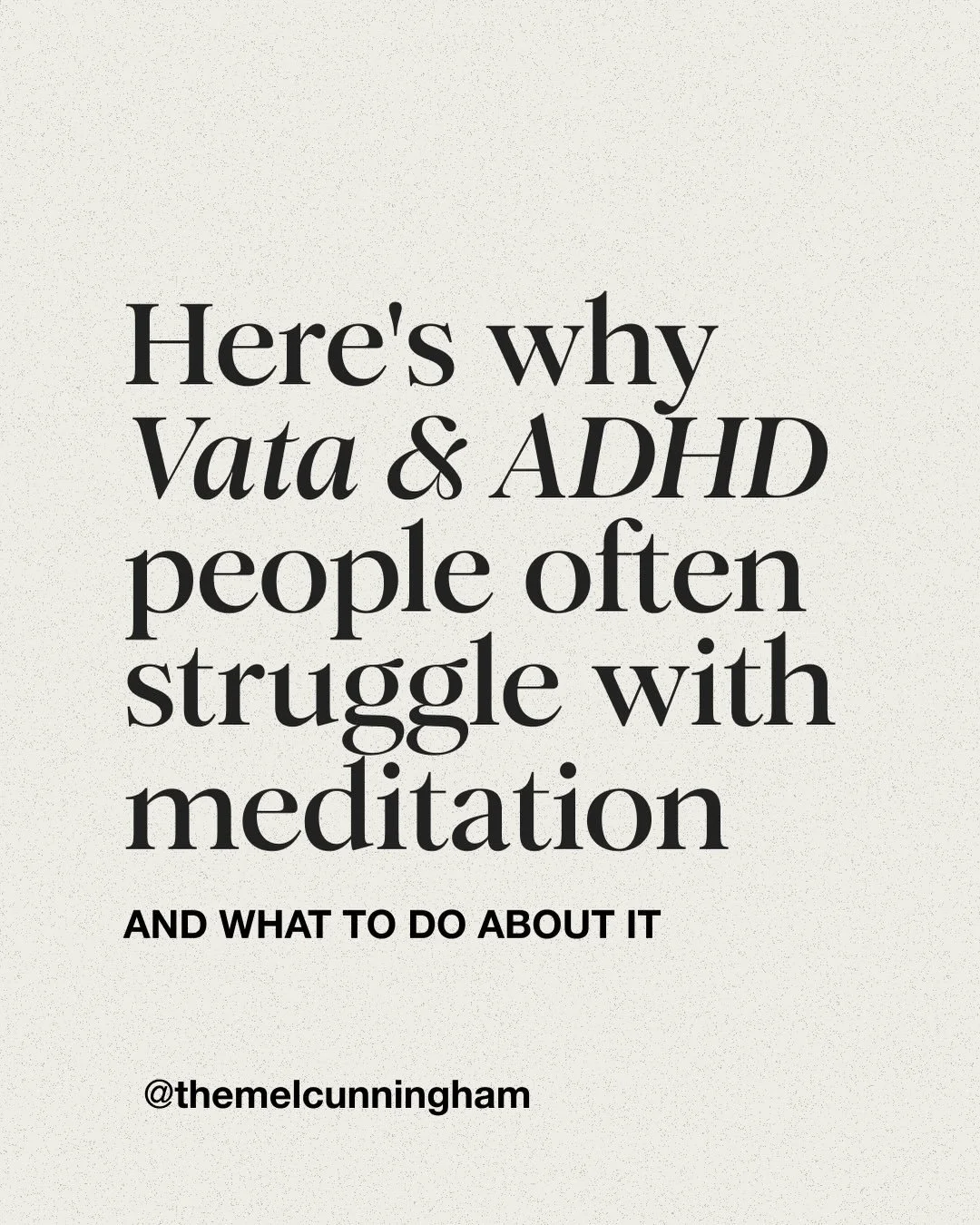 Here&rsquo;s how we support Vata and ADHD nervous system through meditation&hellip;

Because it&rsquo;s not that Vata, adhd or neurodiverse people cant meditate&hellip;

It&rsquo;s that we need to understand how to prescribe meditation (and other pra