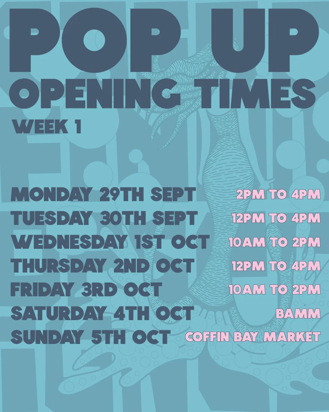 We will be next to IGA Monday to Friday this week and next. Saturday 4th October is BAMM-Beach, Arts, Music, Markets-Coffin Bay  on the Coffin Bay Foreshore, which is looking like being a ripper day. Sunday we will be in the Coffin Bay Community Hall