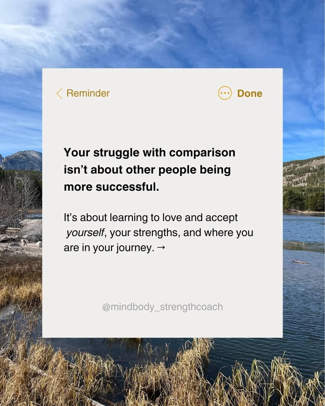 🧠Comparison is something our brains naturally do when we&rsquo;re unsure of where we stand.

But comparison isn&rsquo;t a sign that you&rsquo;re &ldquo;behind.&rdquo;

It&rsquo;s a sign that you&rsquo;re disconnected from your strengths, your values