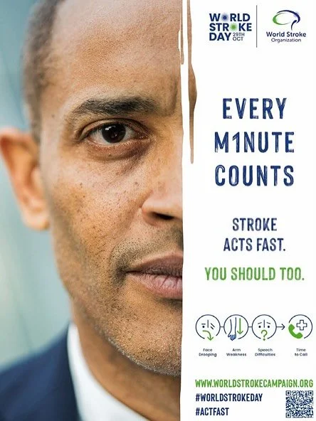 Today on October 29 is #WorldStrokeDay. 

Stroke acts fast, you should to.
Every minute a stroke goes untreated, millions of brain cells die. 

-&nbsp;A stroke happens when blood flow to the brain is suddenly blocked. 
- Without blood, brain cells st