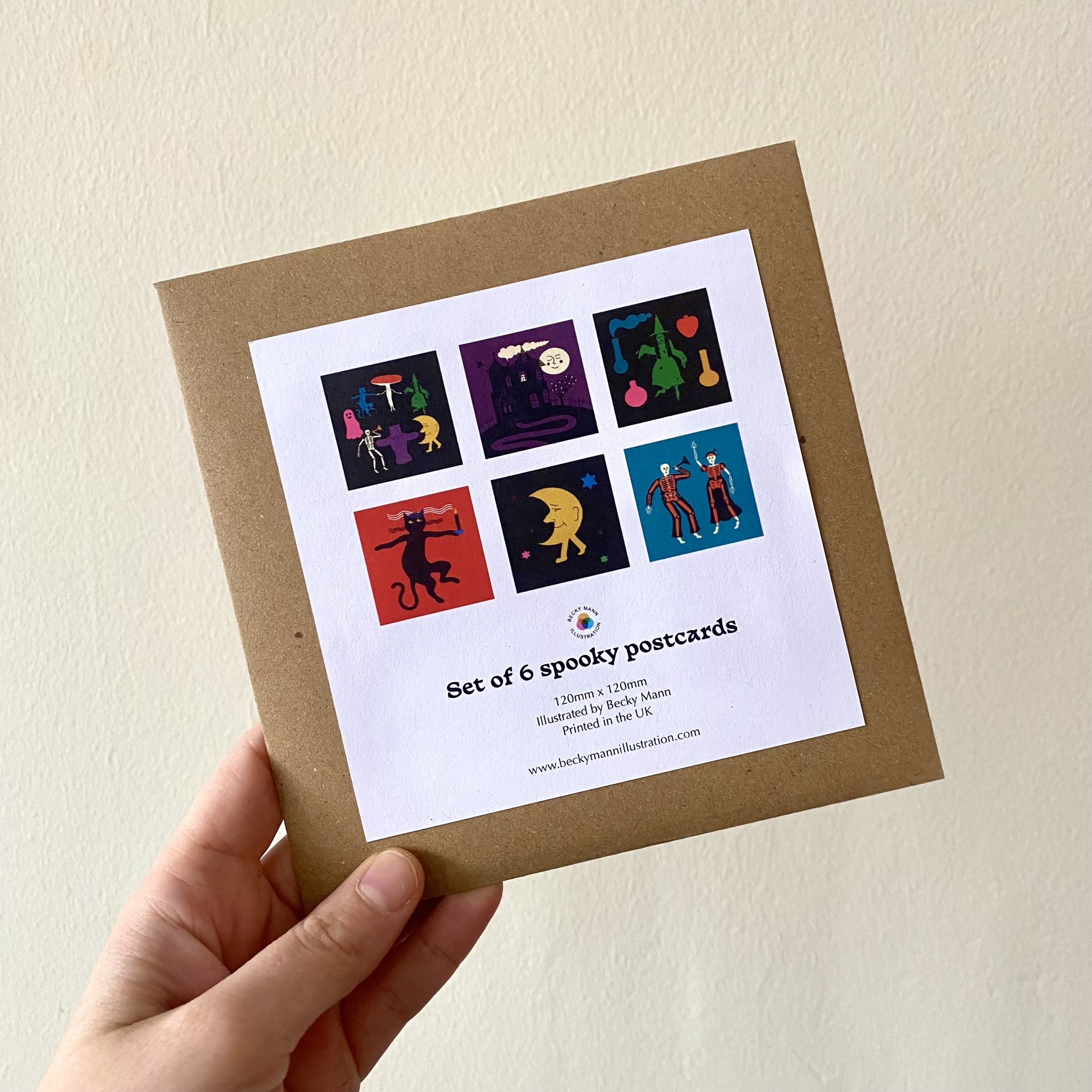 Set of 6 Spooky Postcards