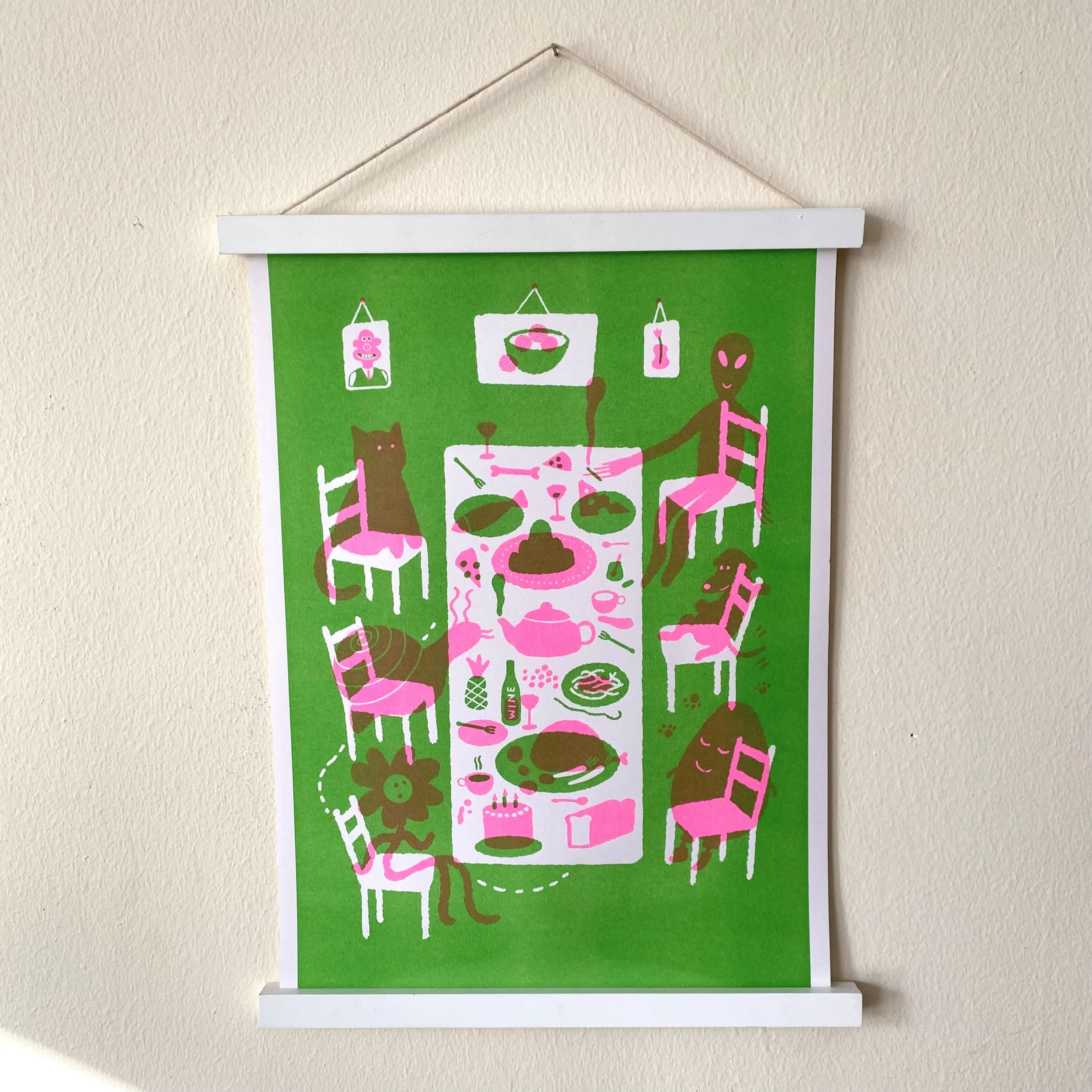 A3 Dream Dinner Party Risograph Print