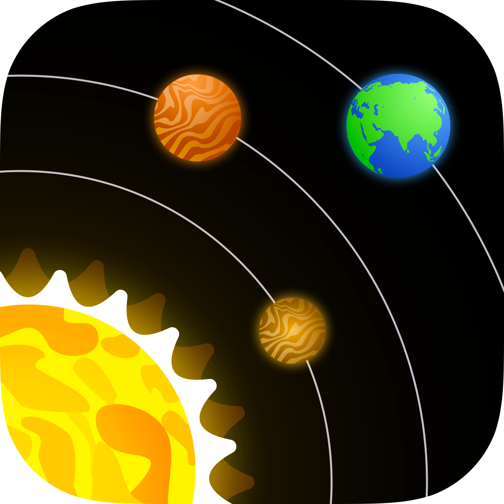 Diagram of the solar system showing the Sun and the planets Mercury, Venus, Earth, and Mars orbiting the Sun, with a dark space background.