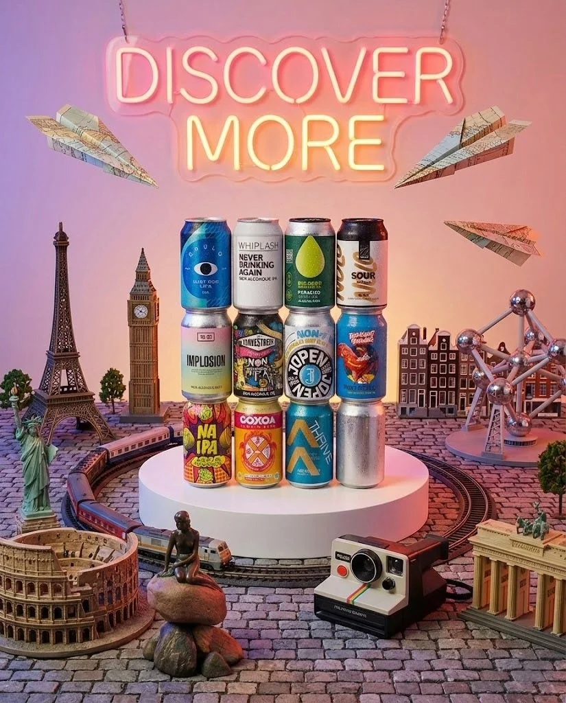 12 craft alcohol-free beer cans from the Explorer Pack