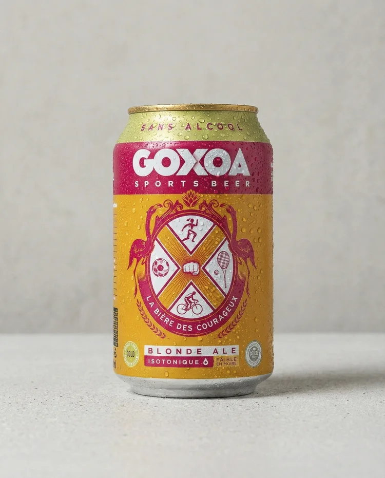 Goxoa Sportsbeer Blonde alcohol-free beer - French isotonic sports beer from Montpellier