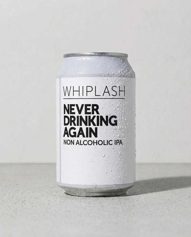 Whiplash Never Drinking Again alcohol-free IPA - Irish craft beer with tropical gooseberry and mango