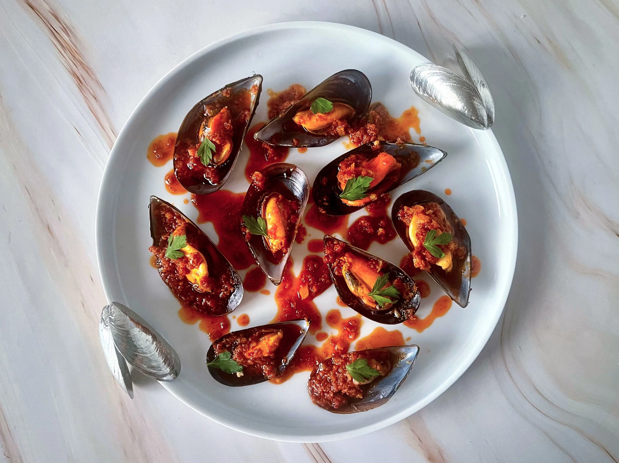 Moules à la N’duja