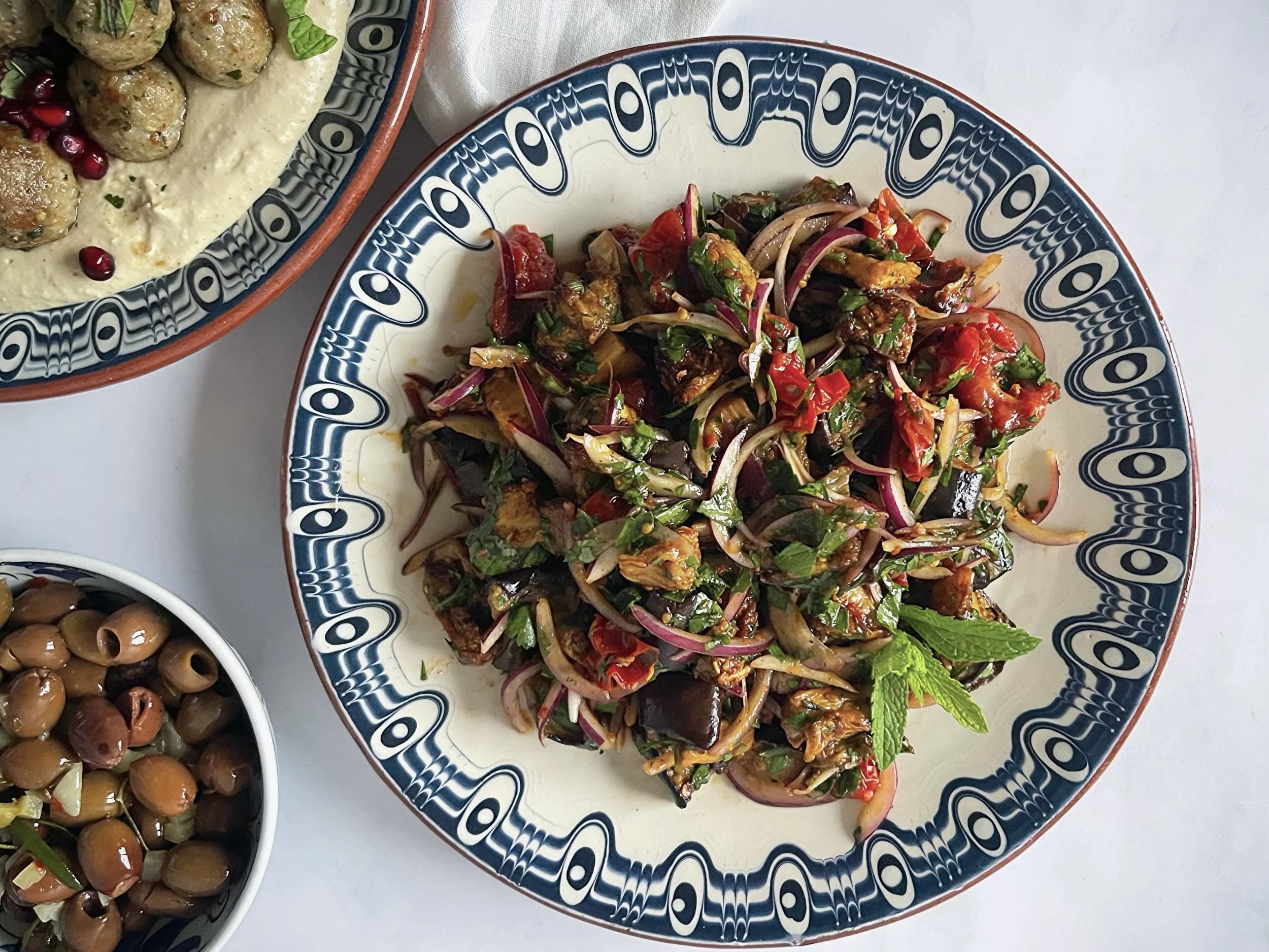 Salade d’aubergines et tomates confites