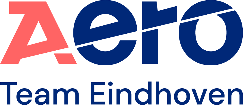 Logo of Aecto Team Eindhoven with stylized text and a split design in red and blue colors.