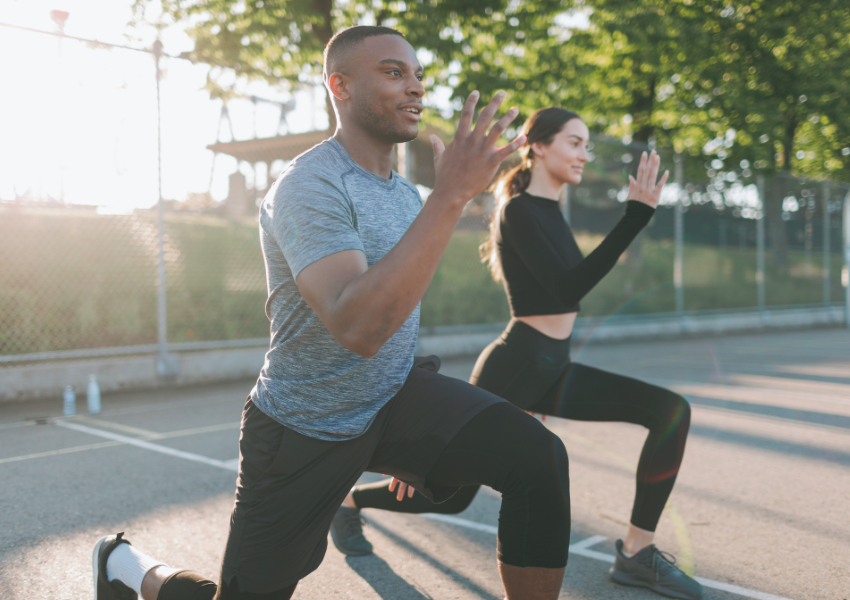 couple working out outdoors
